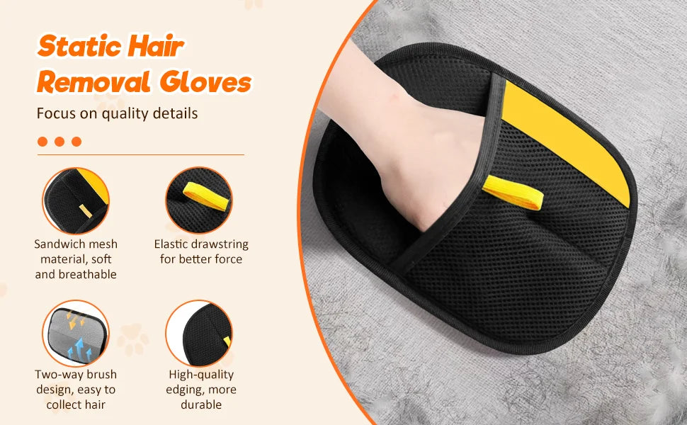 Pet Hair Remover Glove – Reusable Dog & Cat Grooming Tool