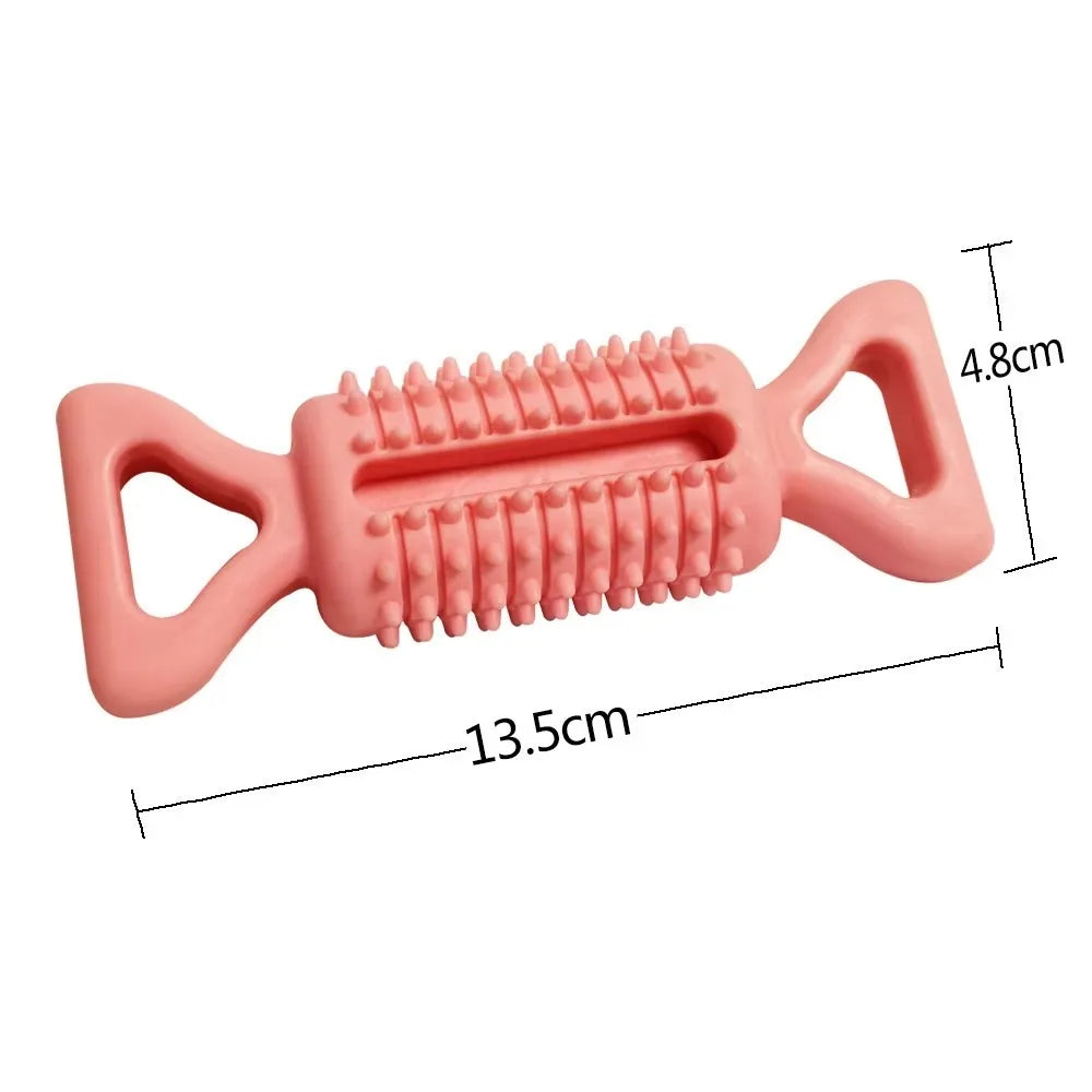 Dog Hollow Ball Toy Rubber Chew Toys for Dogs Cleaning Teeth Molar Bite Resistant Toy with Bell Puppy Training Game