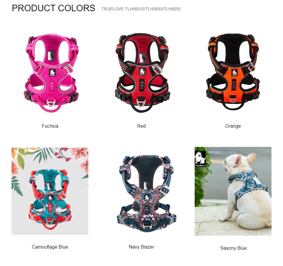 Reflective Dog Harness – Padded Outdoor Vest for All Sizes