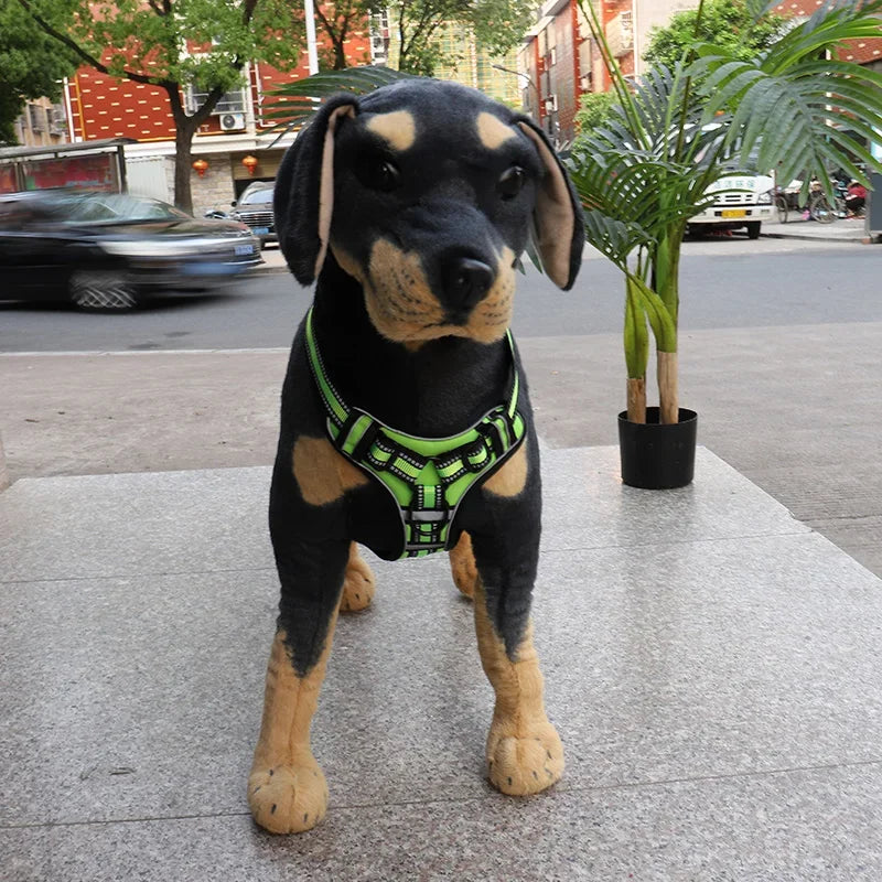 Reflective Dog Harness, Adjustable Nylon Vest with Leash