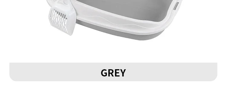 Large Cat Litter Box – Semi-Enclosed Toilet Tray with High Sides