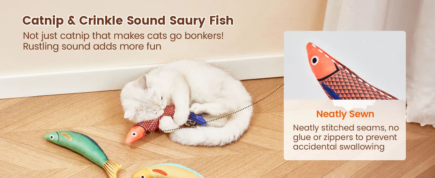Catnip Fish Toy – Plush Interactive Cat Chew Toy