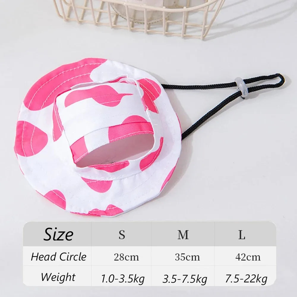 Dog Sun Hat Adjustable Bucket Hat for Summer Outdoor Walks