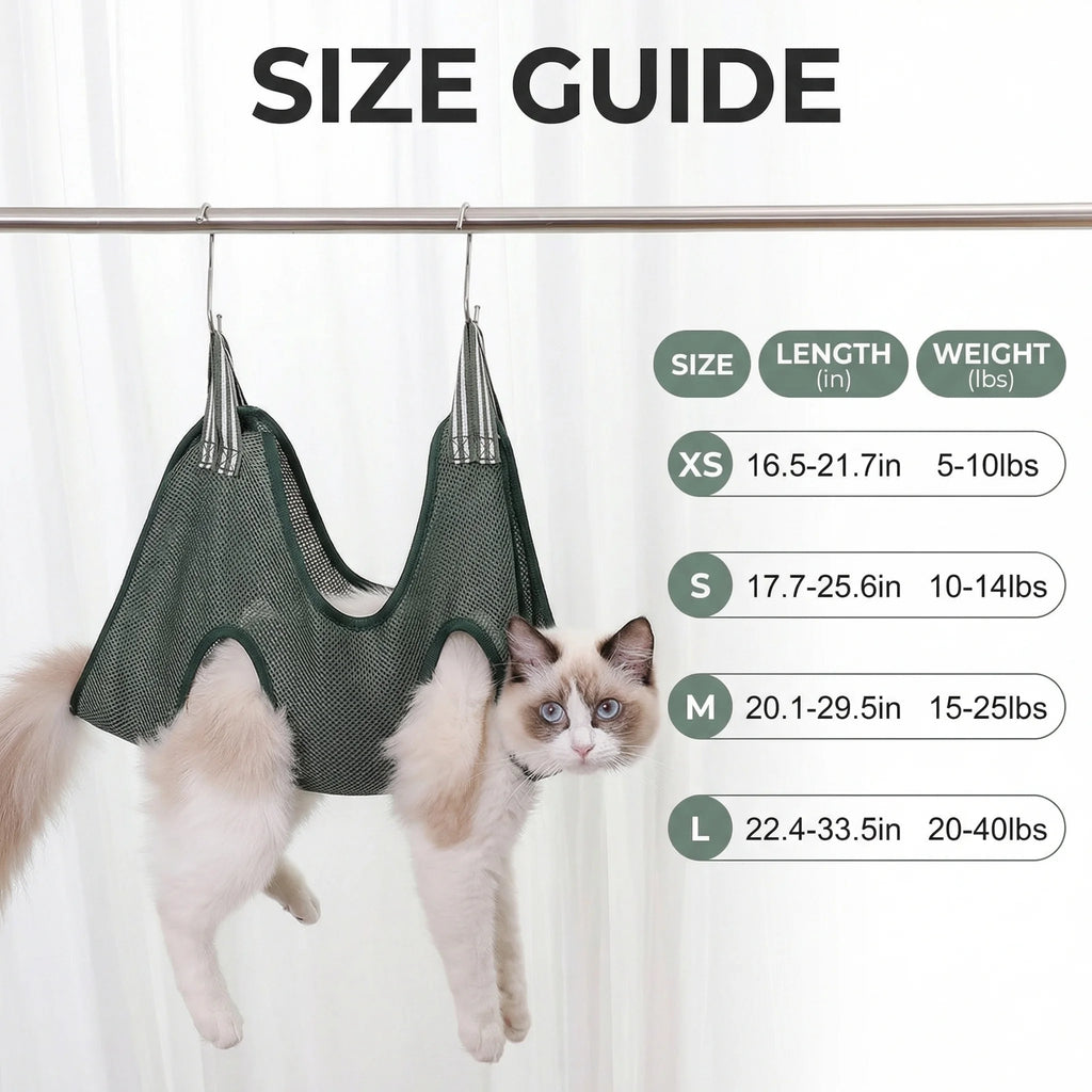 Pet Grooming Hammock – Adjustable Cat & Dog Nail Trimming Sling