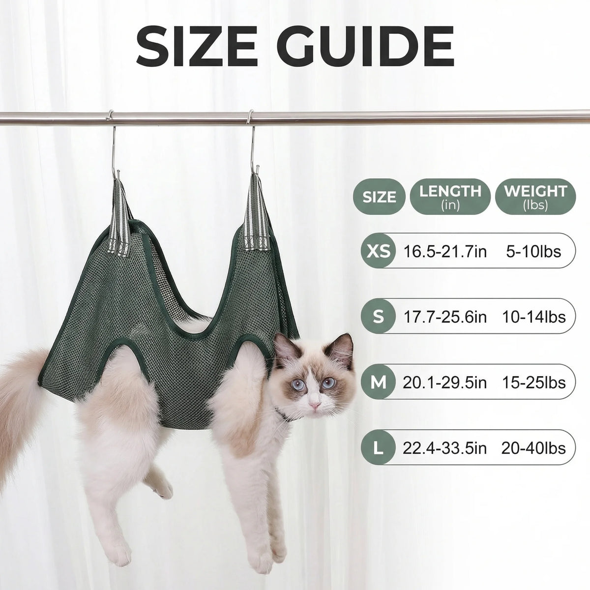 Pet Grooming Hammock – Adjustable Cat & Dog Nail Trimming Sling