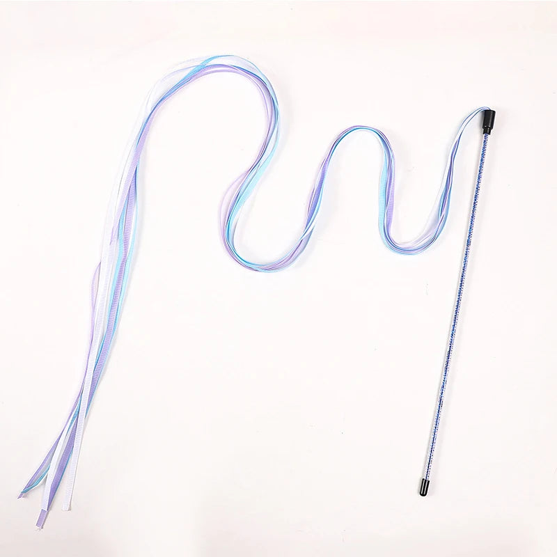Cat Teaser Wand Long Ribbon Interactive Toy for Kittens