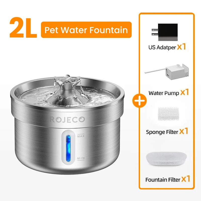 Cat Water Fountain Stainless Steel Automatic Pet Water Dispenser