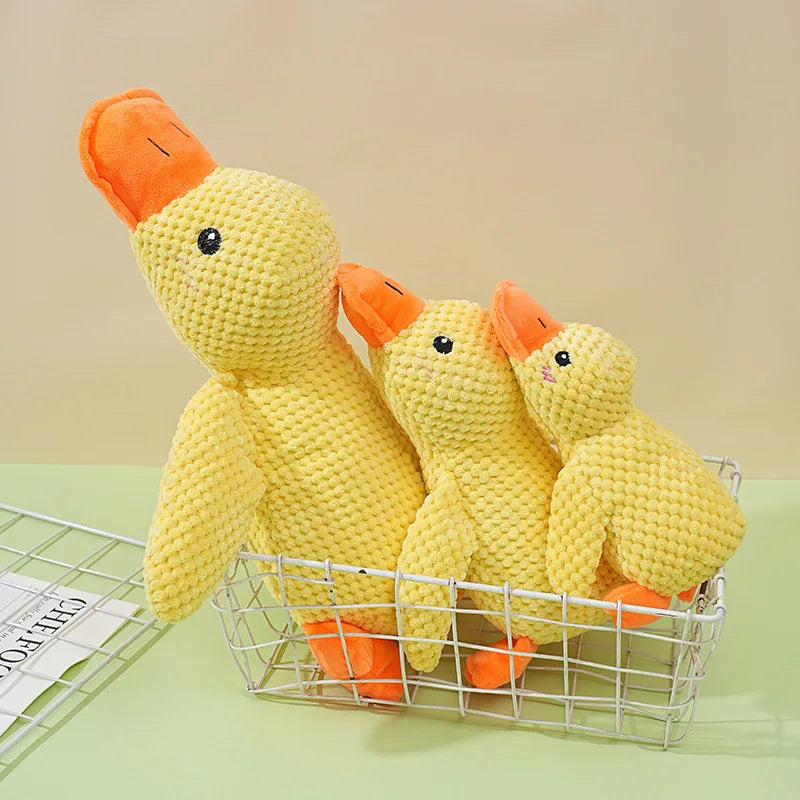Plush Dog Toy Duck Squeaky Chew Toy for Small & Large Dogs