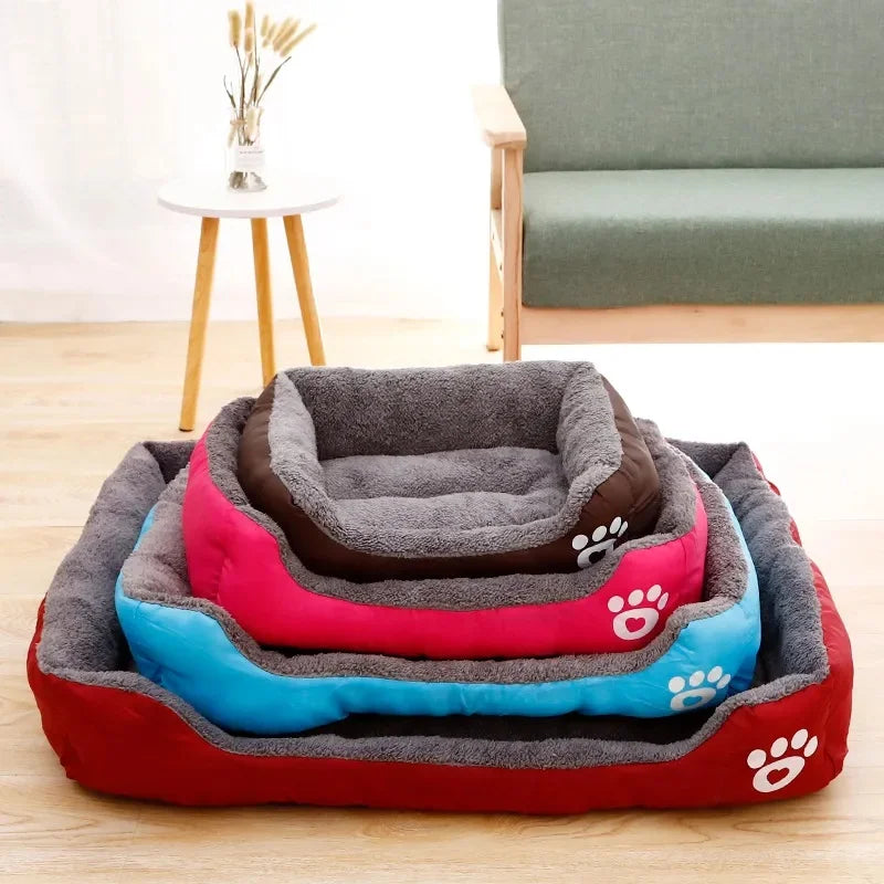 Large Dog Bed – Warm Square Pet Nest for Dogs & Cats