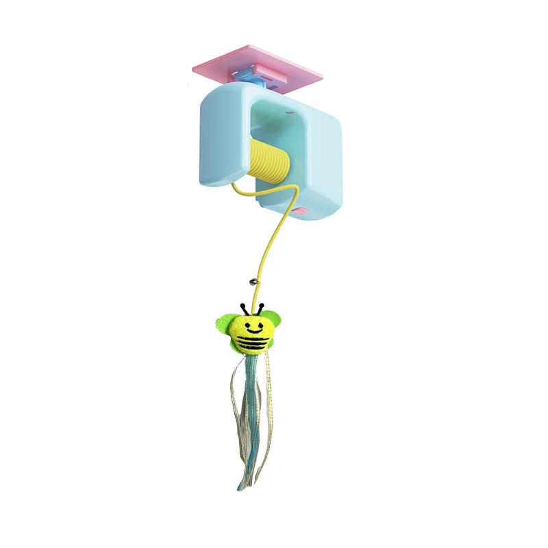 Interactive Hanging Cat Toy – Rechargeable Retractable Feather Toy