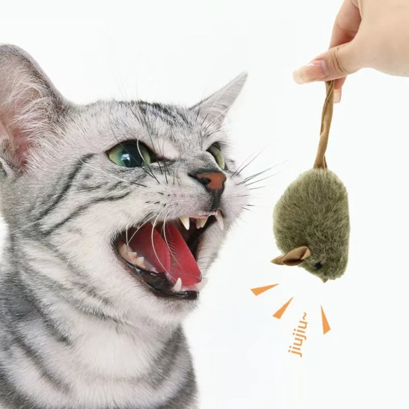 Interactive Mouse Cat Toy – Chirping Plush Toy for Kittens