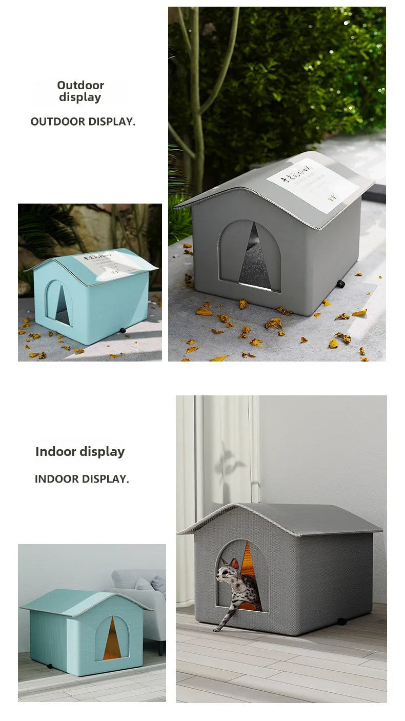 Outdoor Cat House – Waterproof Winter Pet Cave
