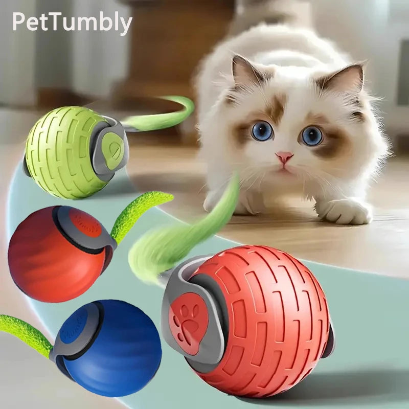 Automatic Interactive Cat Toy Ball – USB Rechargeable Rolling Toy