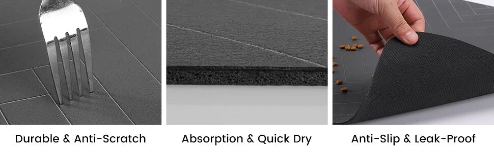 Pet Feeding Mat, Absorbent Waterproof Bowl Mat for Dogs & Cats