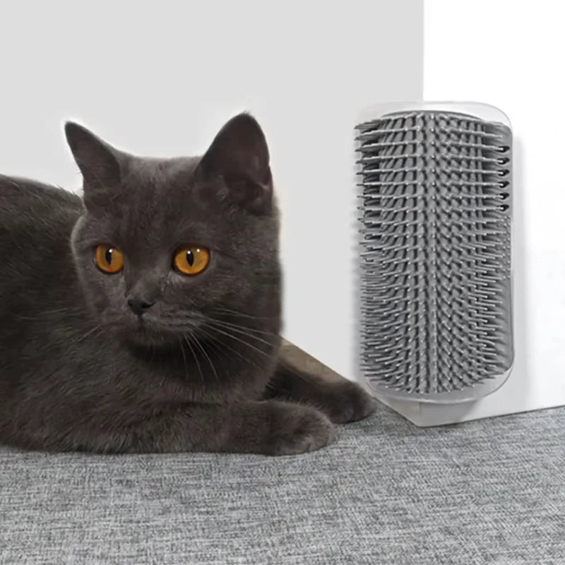 Cat Self Grooming Brush – Corner Massage Scratcher with Catnip