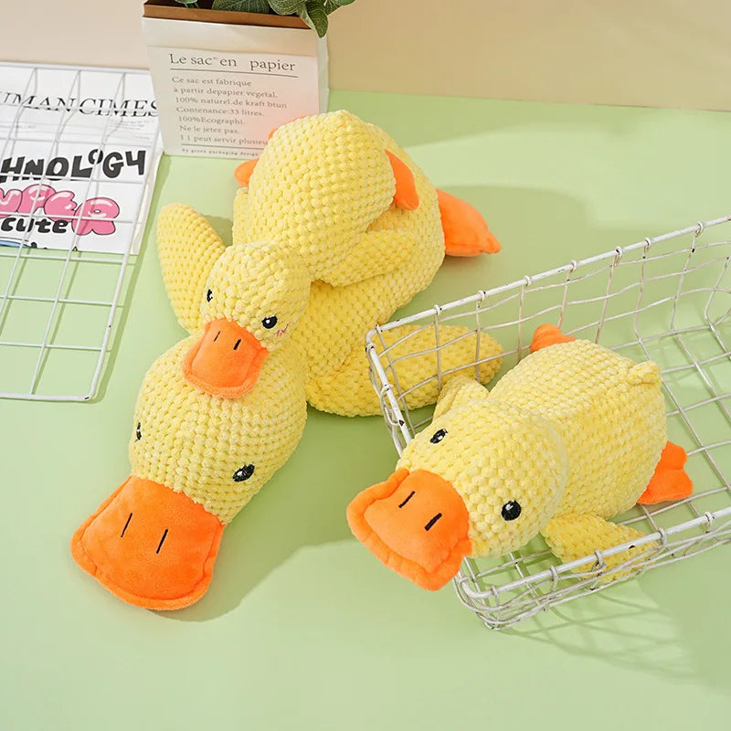 Plush Dog Toy Duck Squeaky Chew Toy for Small & Large Dogs