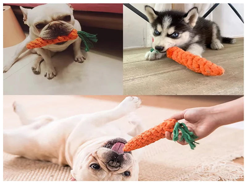 Dog Rope Toy – Carrot Shape Cotton Chew Toy