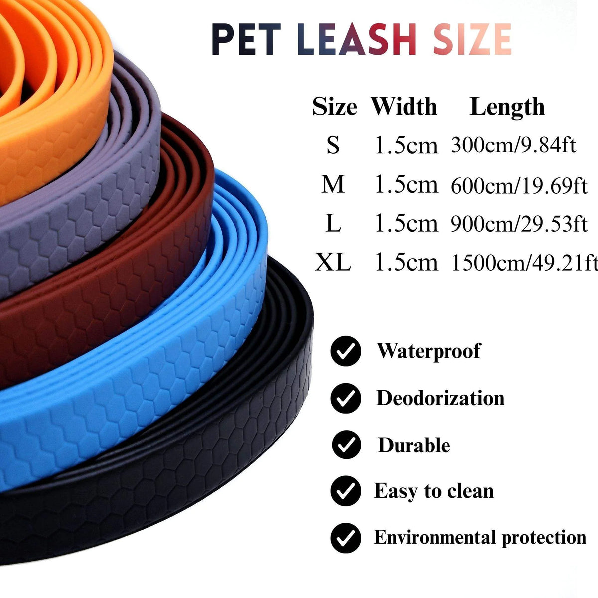 PVC Dog Leash – Waterproof Honeycomb Texture with Quick-Release Buckle