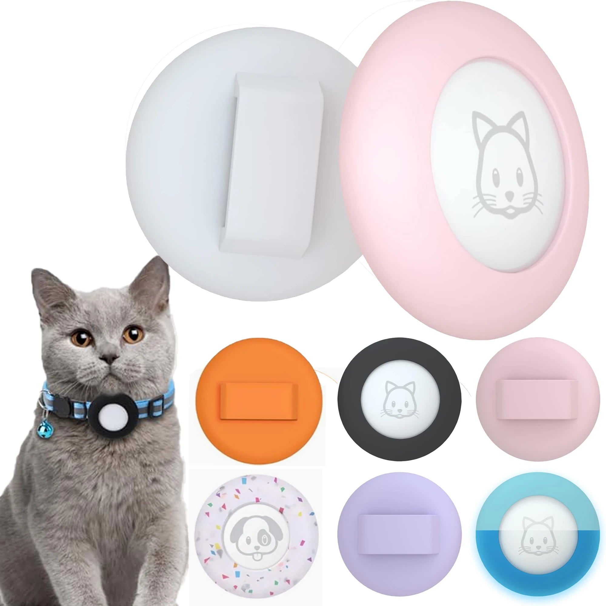 Cat AirTag Holder – Silicone GPS Tracker Collar Case