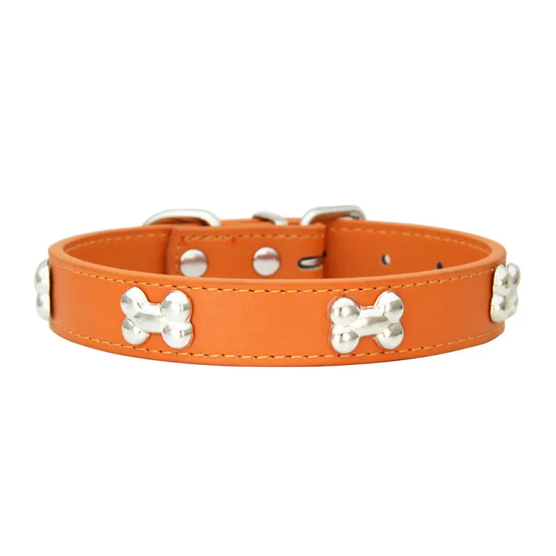 Leather Dog Collar Breakaway Puppy Collar for Small & Large Dogs