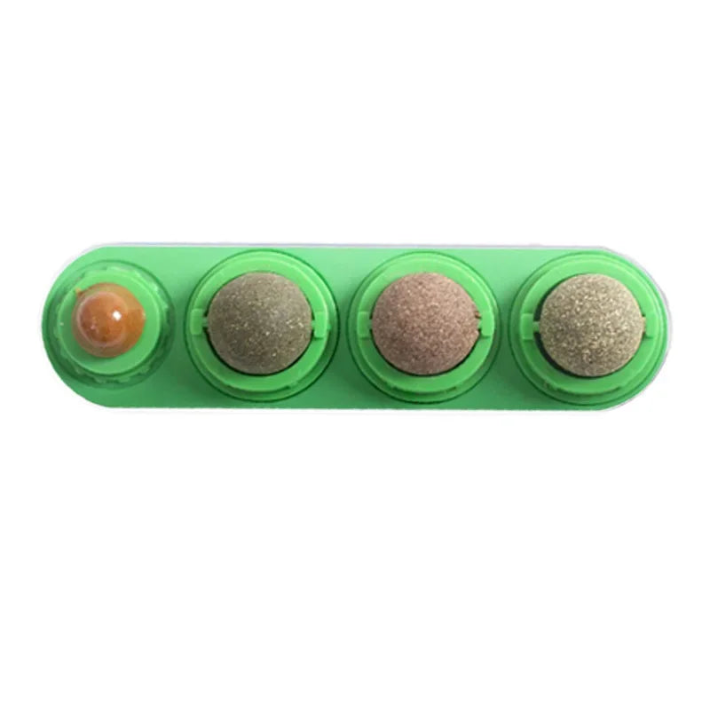 Catnip Wall Ball Toy – Rotating Interactive Cat Teeth Cleaning Toy