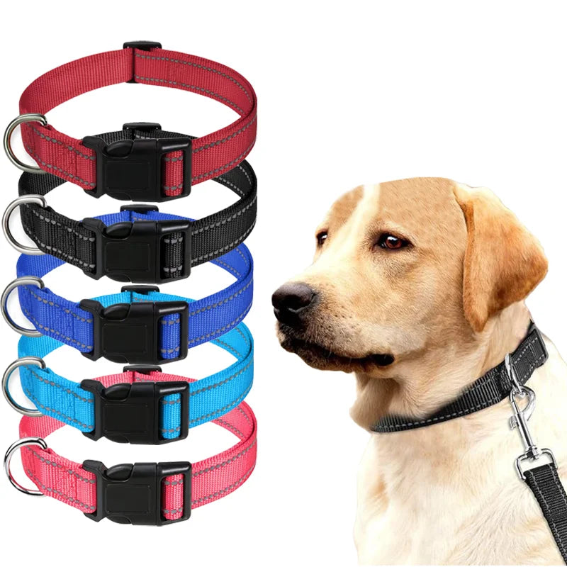 Reflective Dog Collar Adjustable Nylon Safety Collar for Small Dogs