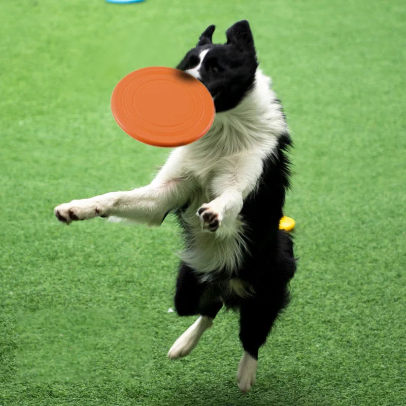 Flying Disc Dog Toy – Silicone Interactive Fetch Disc