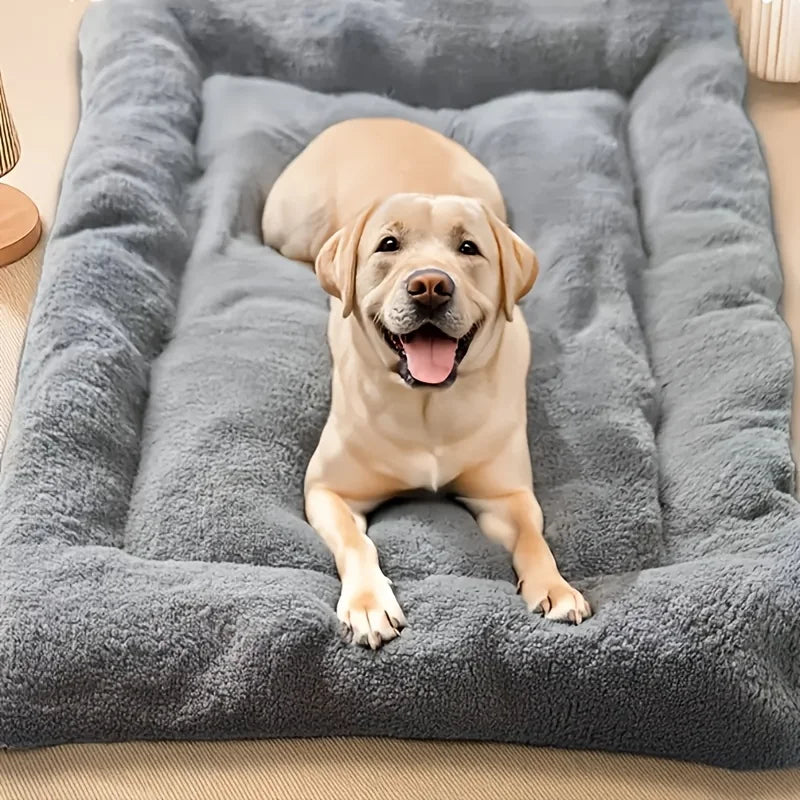 Plush Dog Bed – Oversized Soft Sofa Crate Pad for Cats & Dogs