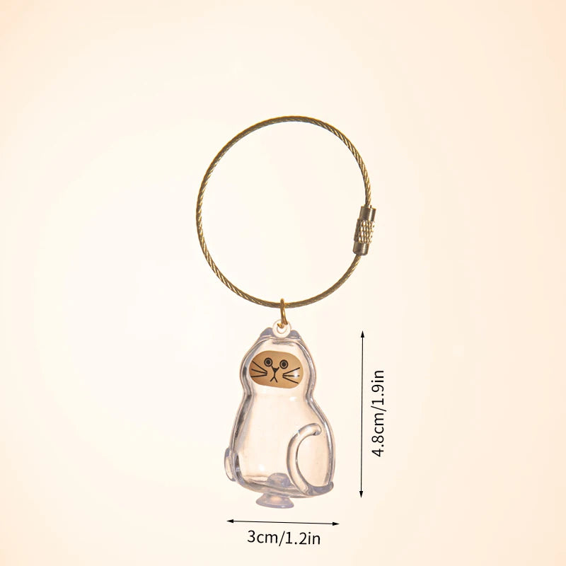 Cat Hair Memorial Keychain – Pet Fur Keepsake Storage Capsule