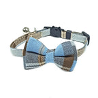 Breakaway Cat Collar with Bell – Plaid Bow Tie Adjustable Collar