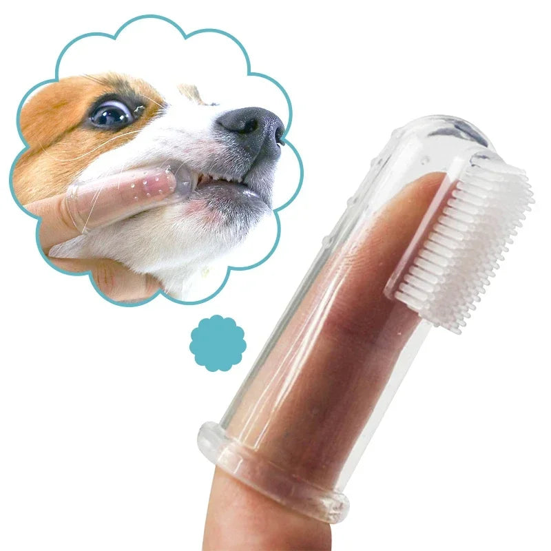 Dog Finger Toothbrush Silicone Pet Dental Cleaning Brush