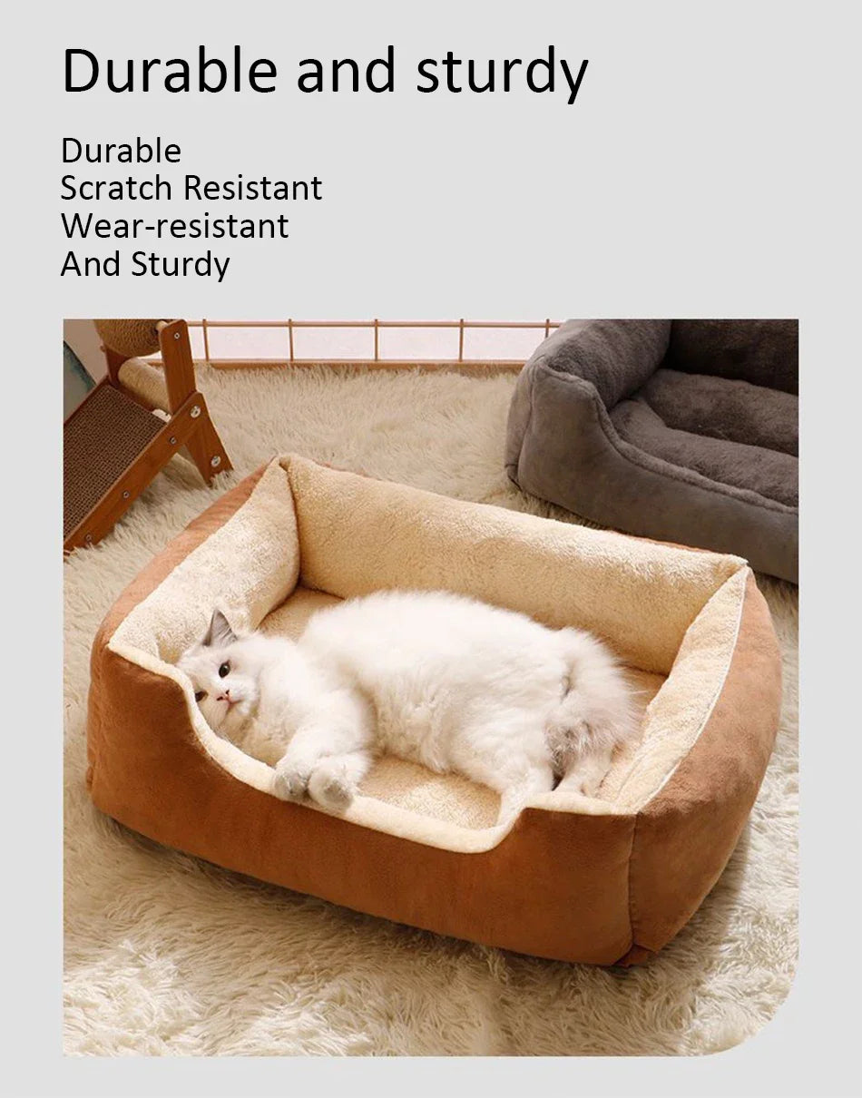Plush Cat Bed Soft Cushion Pet Bed for Cats & Small Dogs
