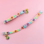 Adjustable Cat Collar with Bell – Colorful Paw Print Kitten Collar
