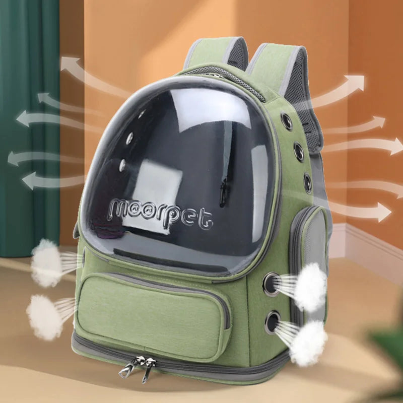 Cat Carrier Backpack – Transparent Breathable Pet Travel Bag