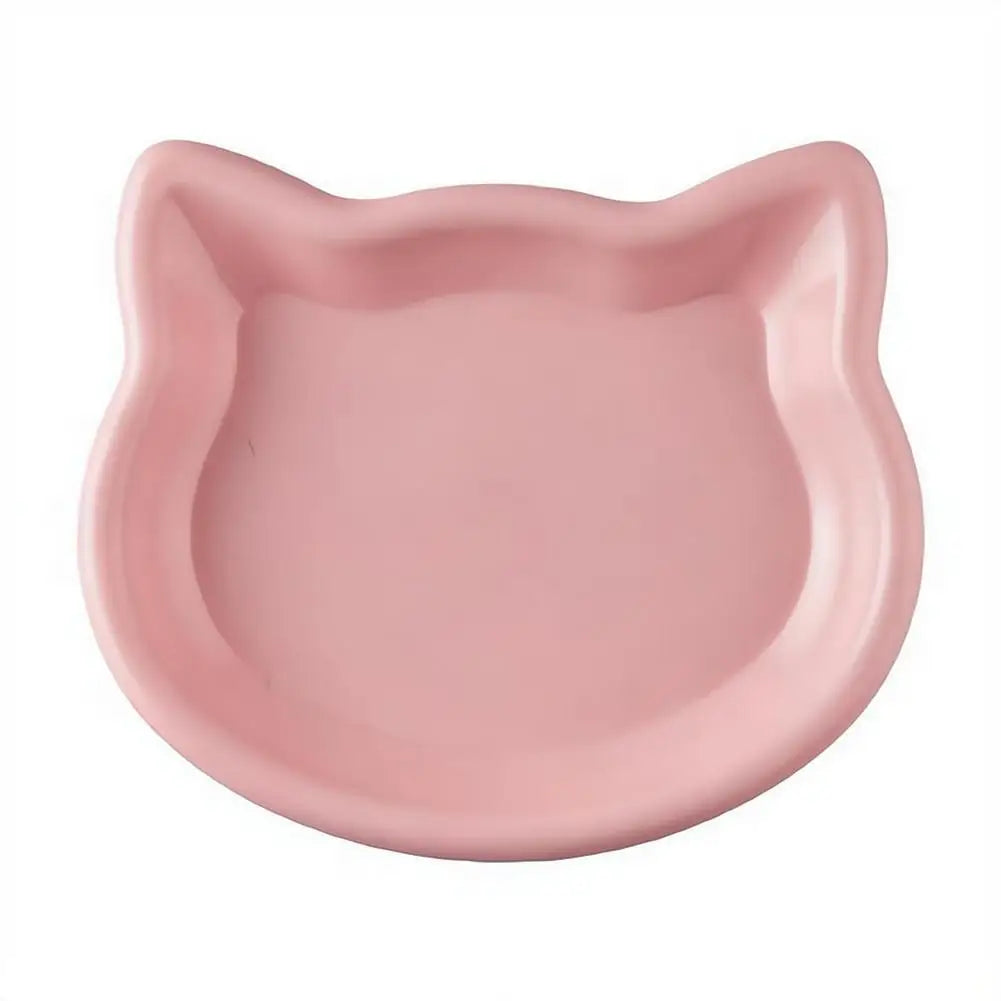 Cat Food Bowl – Shallow Plastic Cat Feeding Dish for Wet & Dry Food