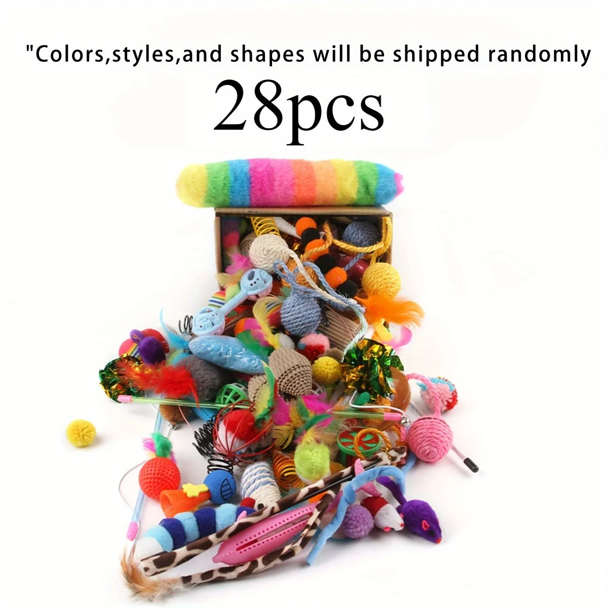 Cat Toys – Mixed Variety Plastic and Plush Toys