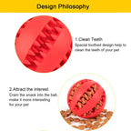 Dog Treat Dispensing Toy, Interactive Rubber Chew Ball
