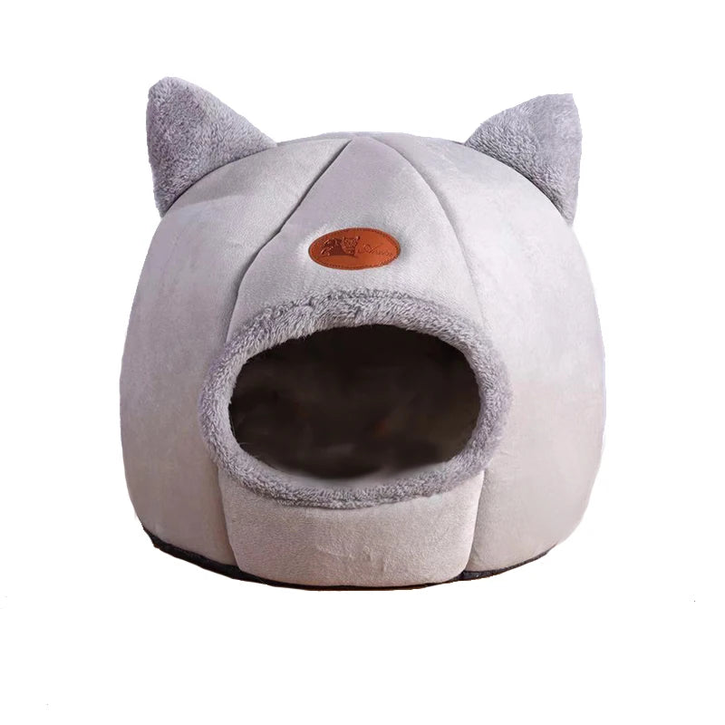 Cat Cave Bed – Cozy Covered Indoor Bed with Cushion