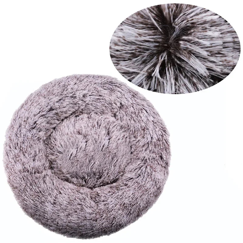 Plush Dog Bed Round Soft Calming Bed for Small Large Dogs & Cats