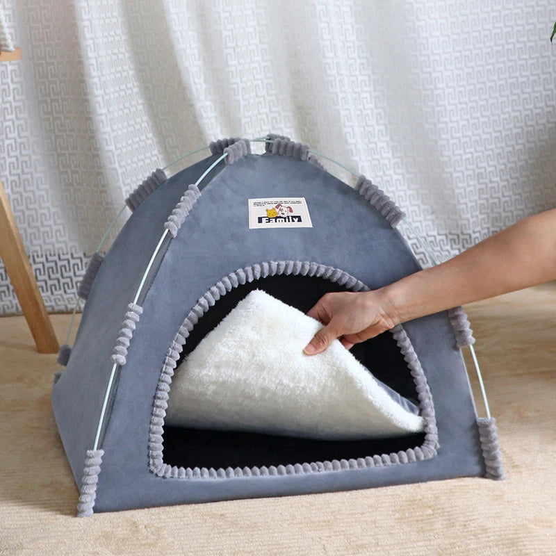 Foldable Cat House – Portable Four-Season Pet Tent