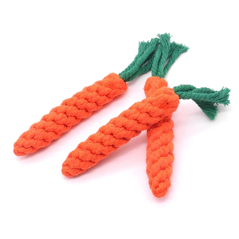 Dog Rope Toy – Carrot Shape Cotton Chew Toy