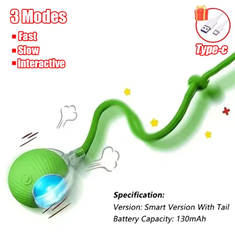 Automatic Cat Ball Toy – Rechargeable Rolling Interactive Toy