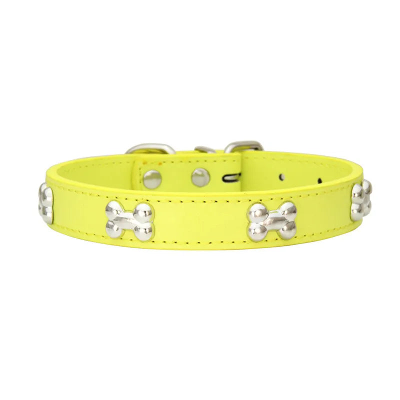Leather Dog Collar Breakaway Puppy Collar for Small & Large Dogs