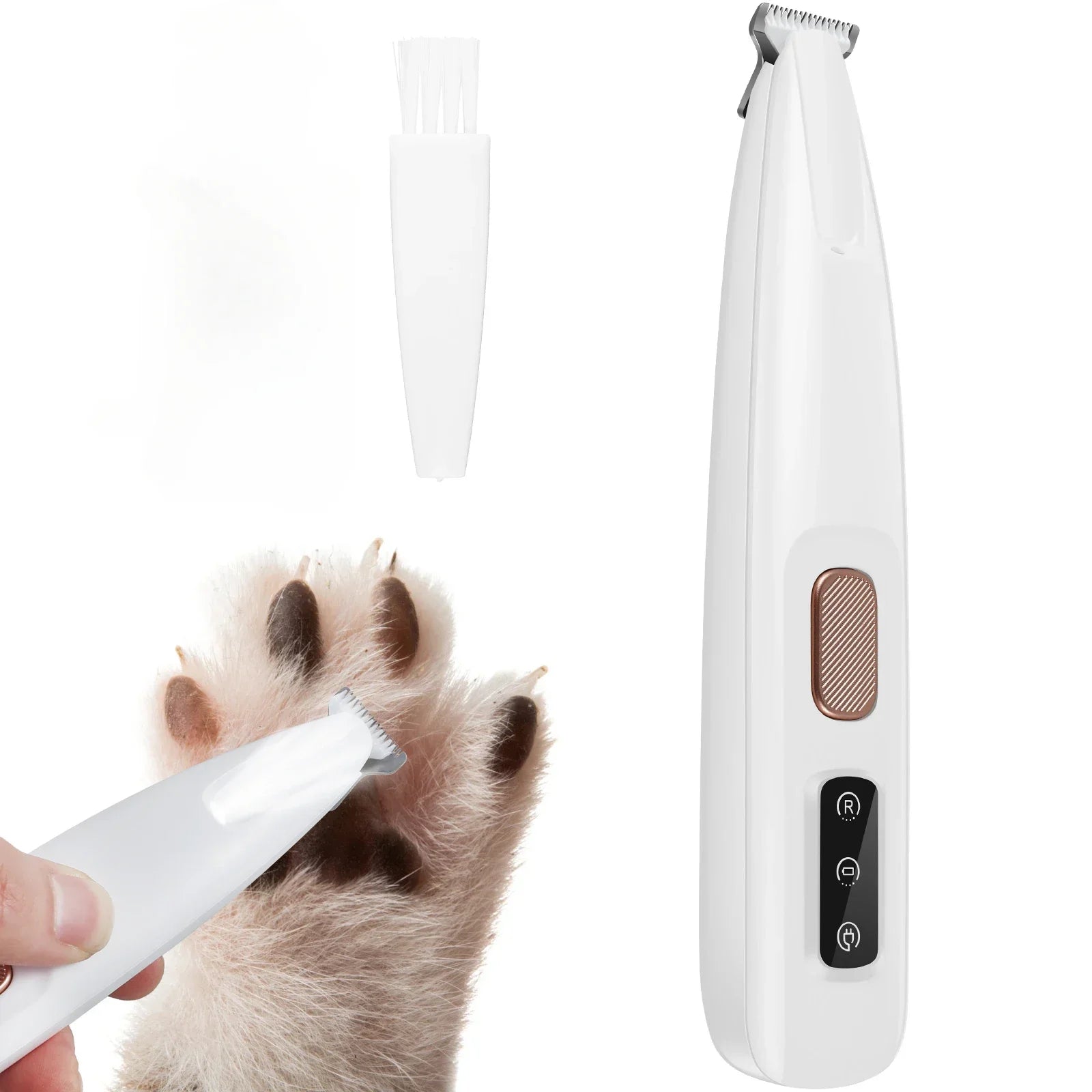 Dog Paw Trimmer with LED Light – Waterproof Rechargeable Dog Clipper