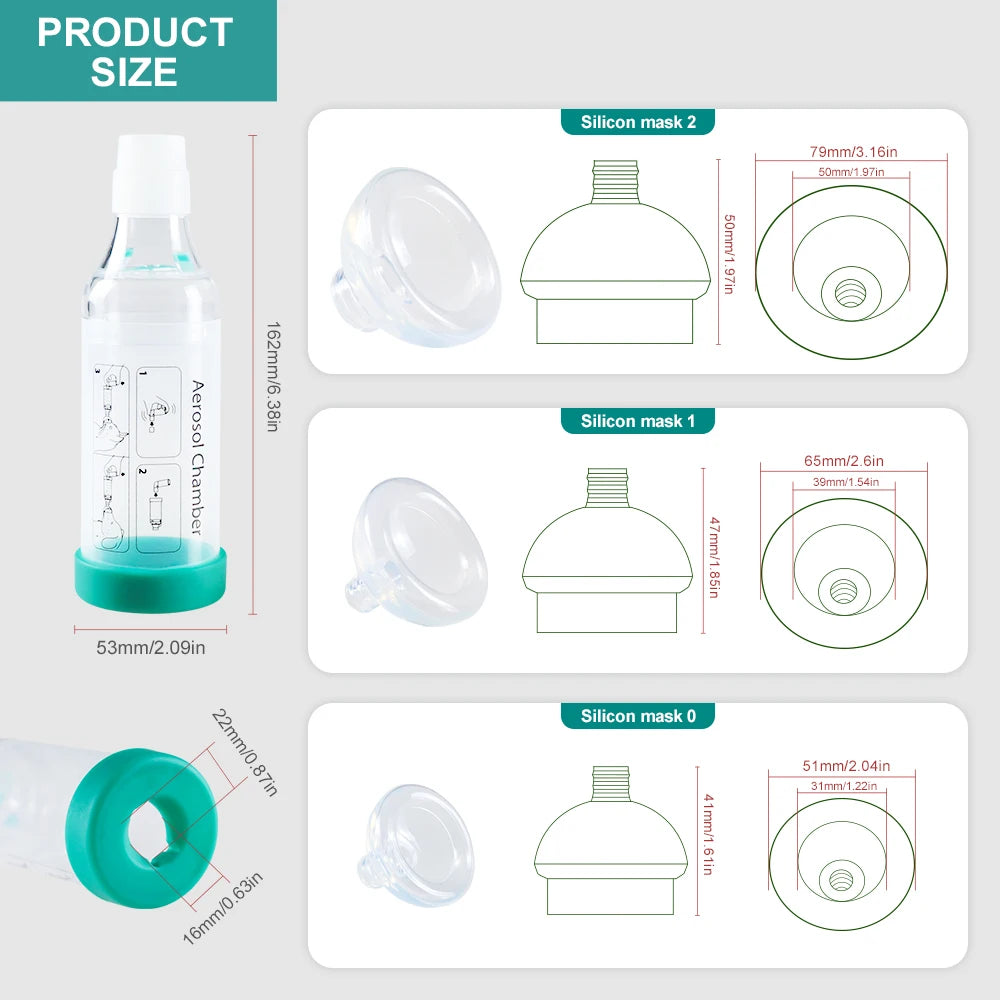 Cat Inhaler Spacer Aerosol Chamber with Silicone Masks