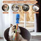 Cat Wand Toy with Bell & Catnip – Interactive Teaser for Indoor Cats