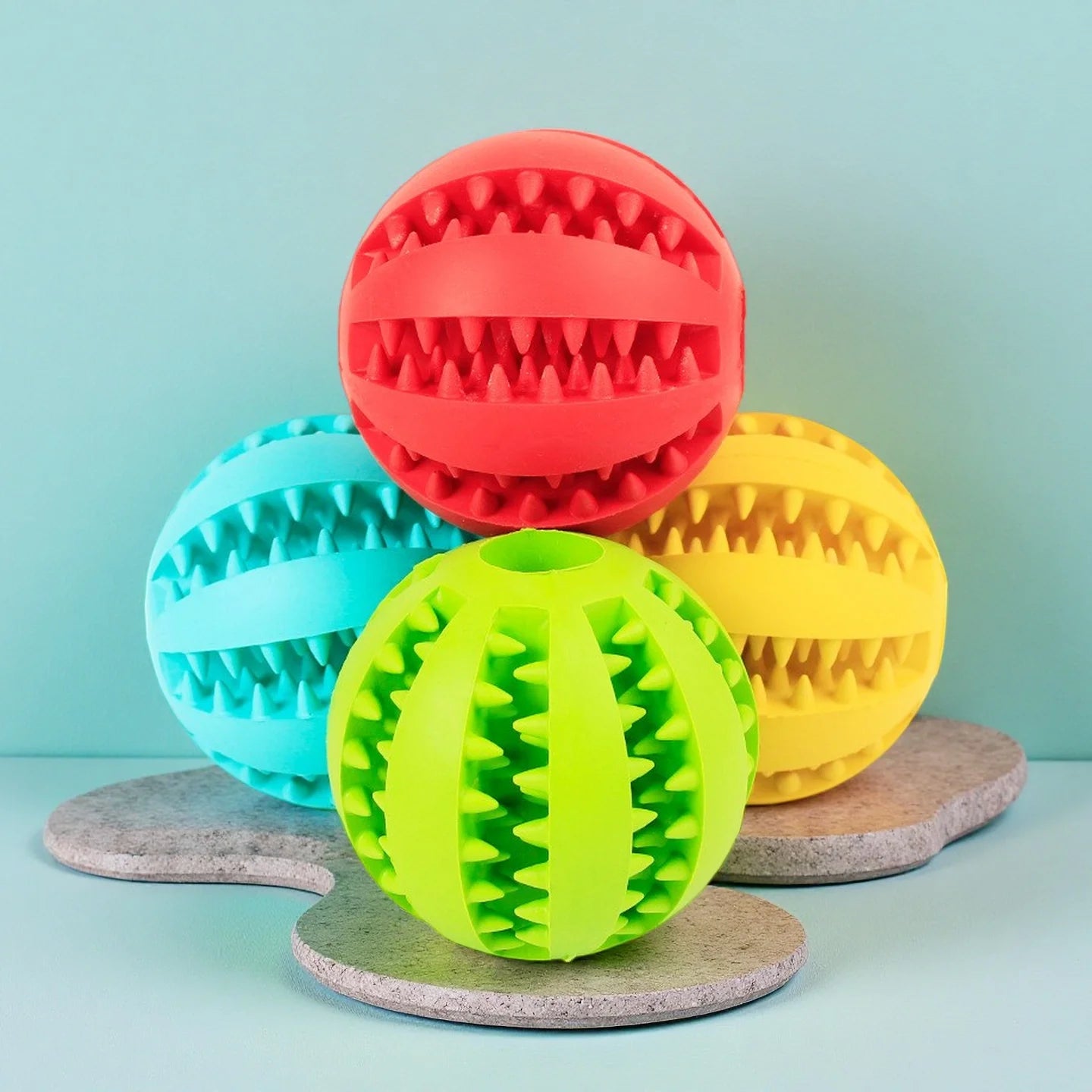 Dog Teething Toy – Rubber Chew Ball & Interactive Puzzle Toy