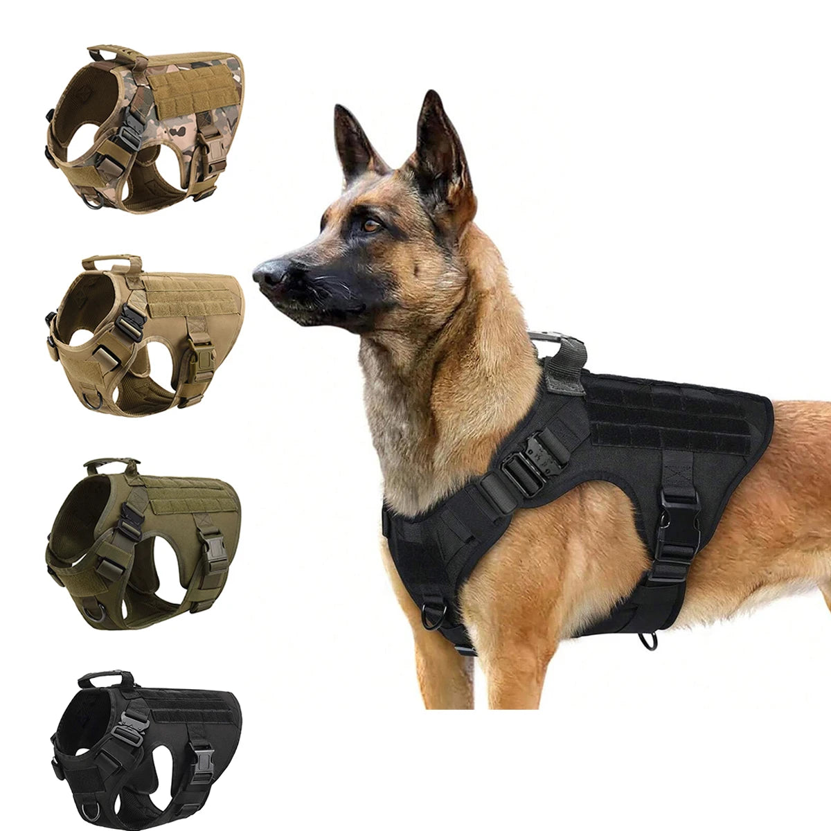 Tactical Dog Harness – Large Nylon Training Vest with Quick Release