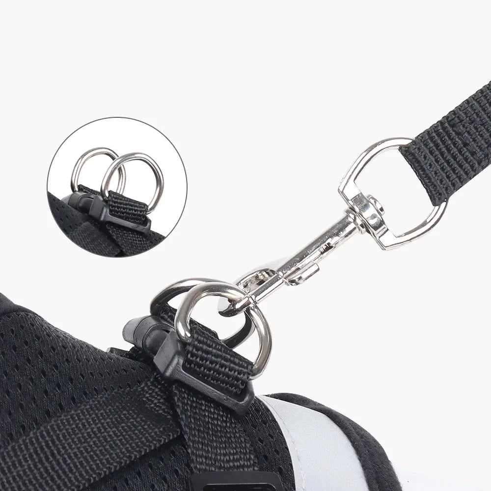 Cat Harness and Leash Set – Adjustable Reflective Mesh Vest
