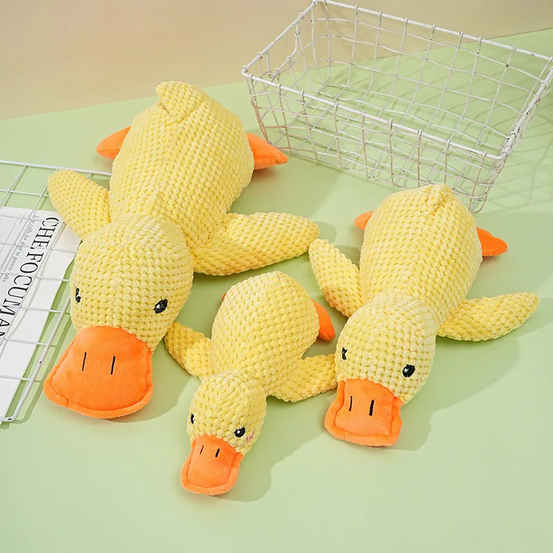 Plush Dog Toy Duck Squeaky Chew Toy for Small & Large Dogs